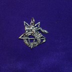 Pentagram dragon silver pendant